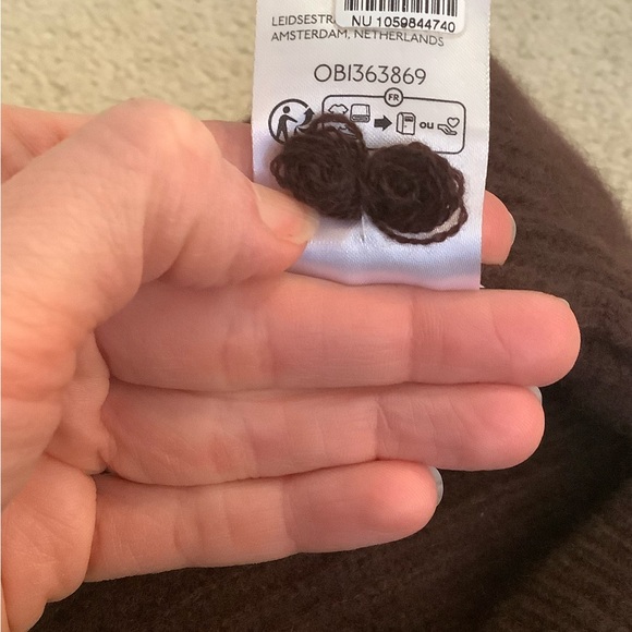 Anthropologie The Enzo Cashmere Poncho Sweater Vest XS Petite Chocolate Brown - Picture 13 of 13